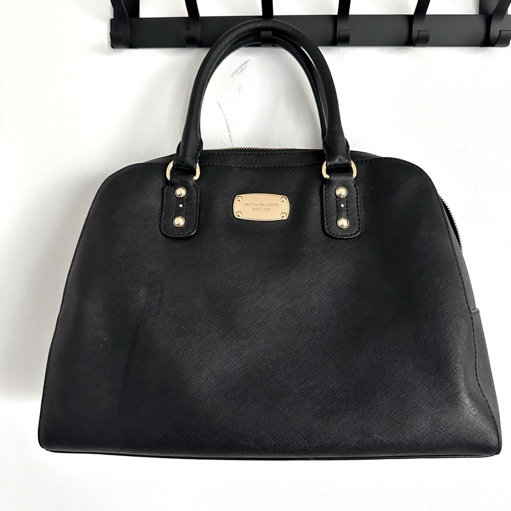 Michael Kors Black Hand Bag with hold hardware